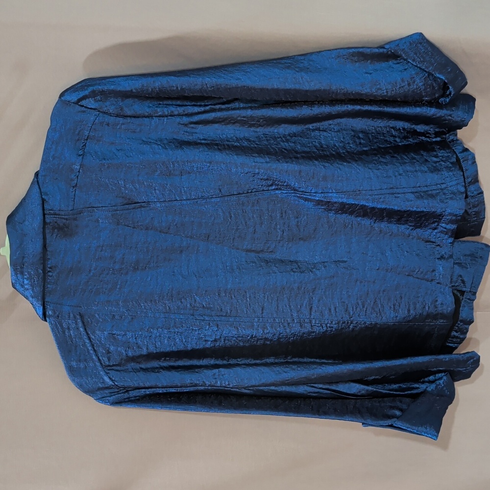 Shiny Blue Button-Up Jacket 14 - Picture 8 of 10